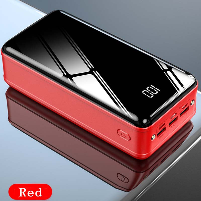 Power bank 50000mAh ultra large capacity mirror fast charging mobile power bank Red