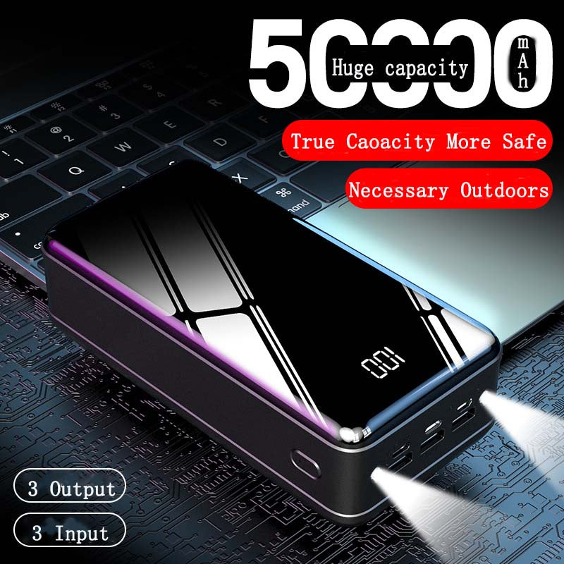 Power bank 50000mAh ultra large capacity mirror fast charging mobile power bank