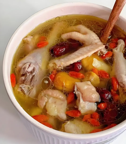 Stewed Chicken Soup with Red Dates and Wolfberries