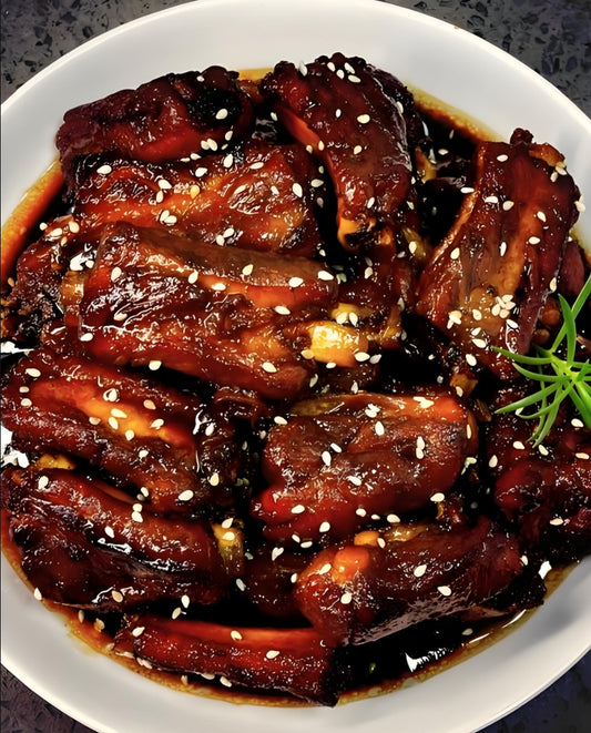 Charcoal Grilled Signature Spicy Ribs (half a pound)+Prawns 1+Pancakes 1+Cola