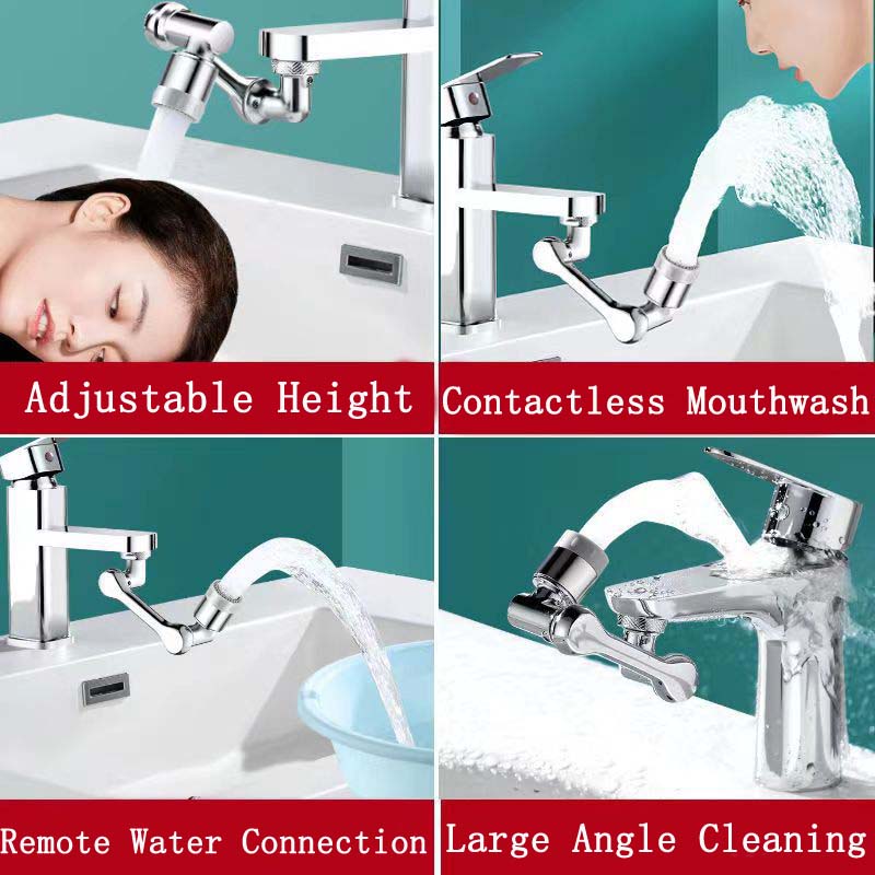 Faucet Splash Proof Mechanical Arm Rotatable 1080 Tap