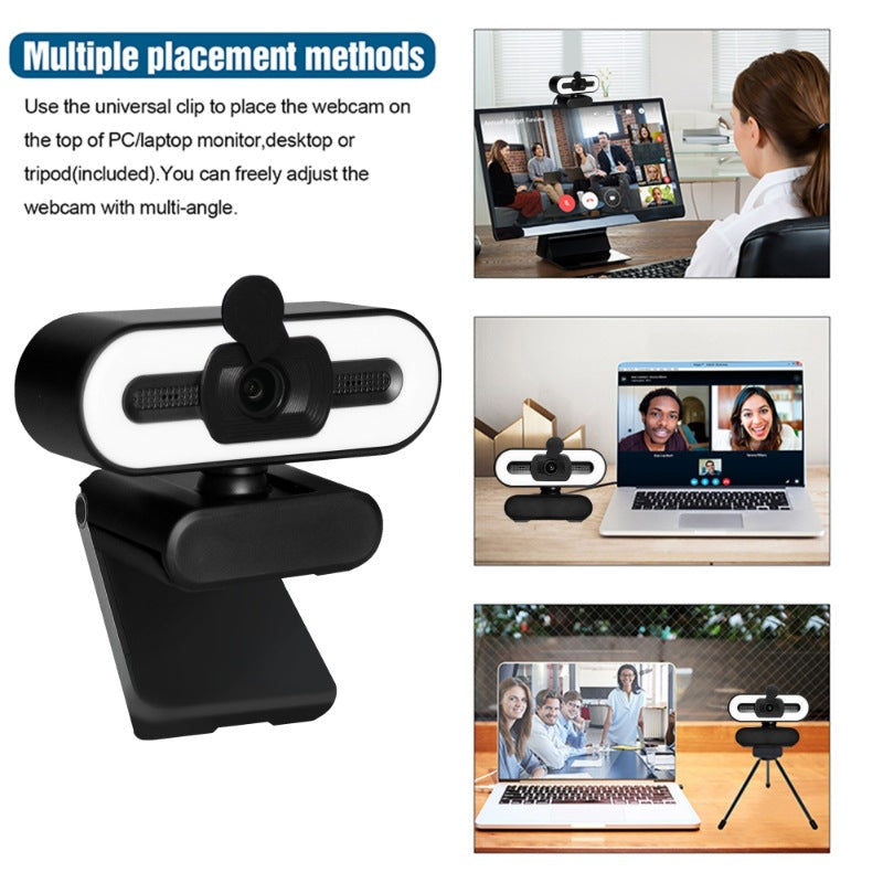 4K live streaming computer camera high-definition conference online course USB driver free microphone integrated desktop laptop