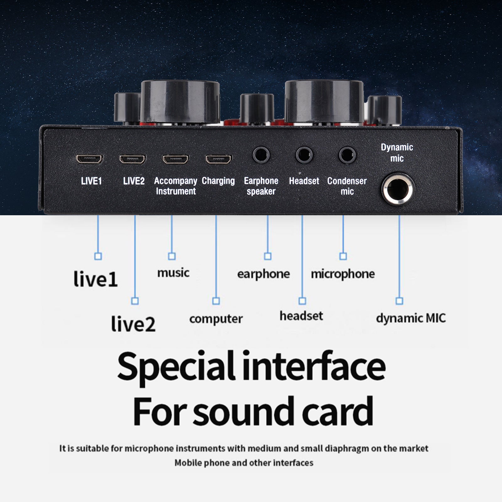 Tik-Tok Professional Live stream Sound Card V8+240 Mic Singing Sets
