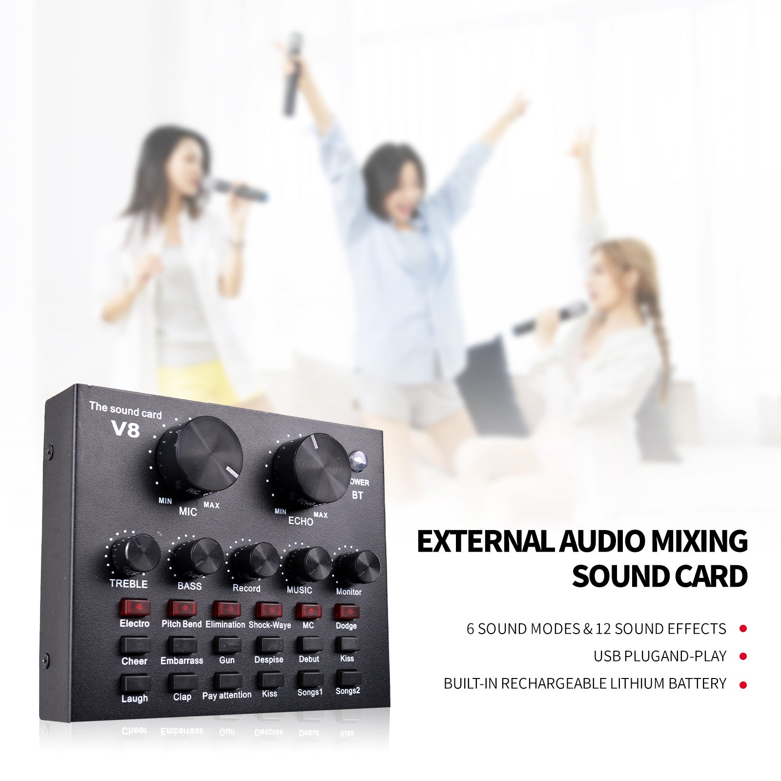 Tik-Tok Professional Live stream Sound Card V8+240 Mic Singing Sets