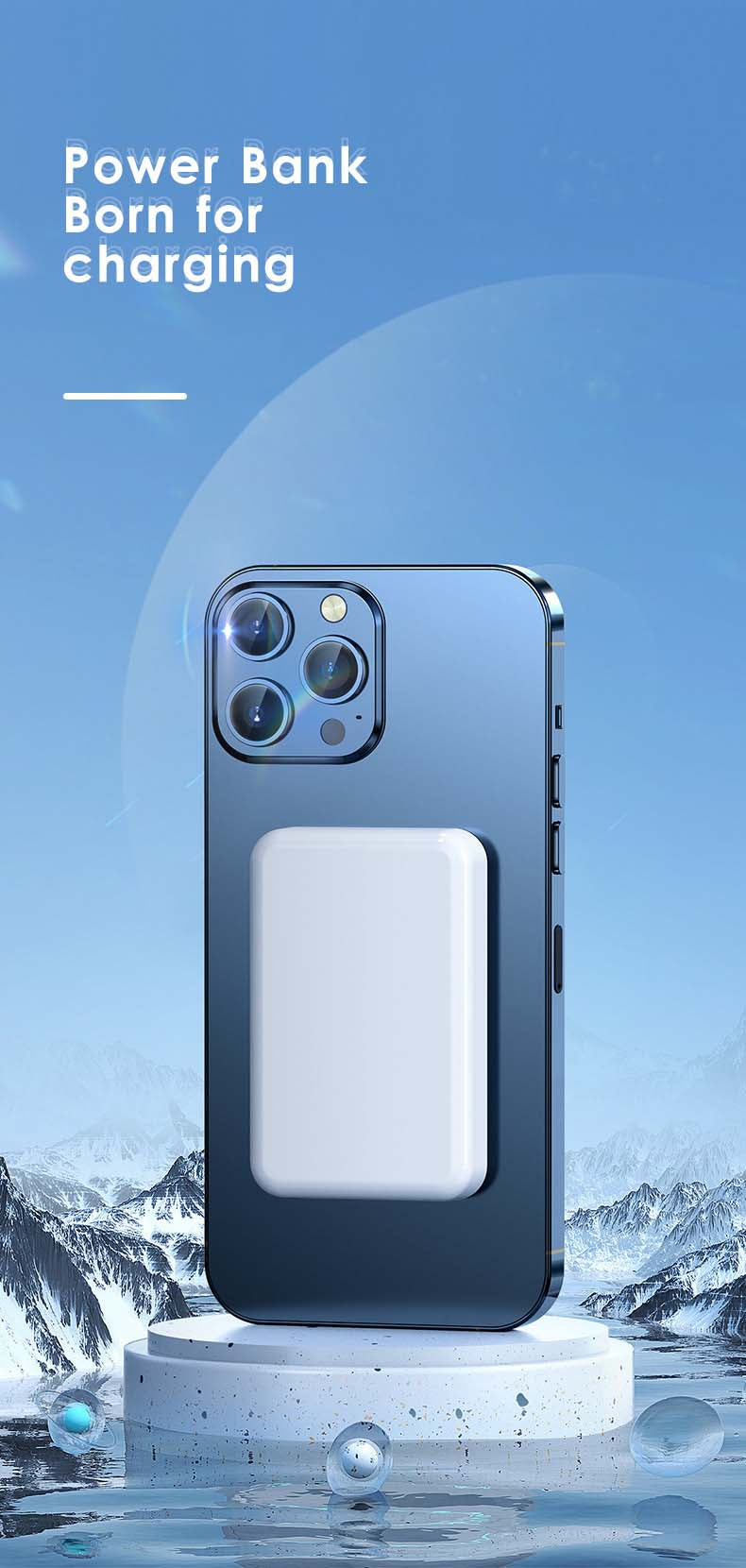 Magnetic Wireless Power Bank 20000mah Fast Charge 22.5W Mobile Power Bank