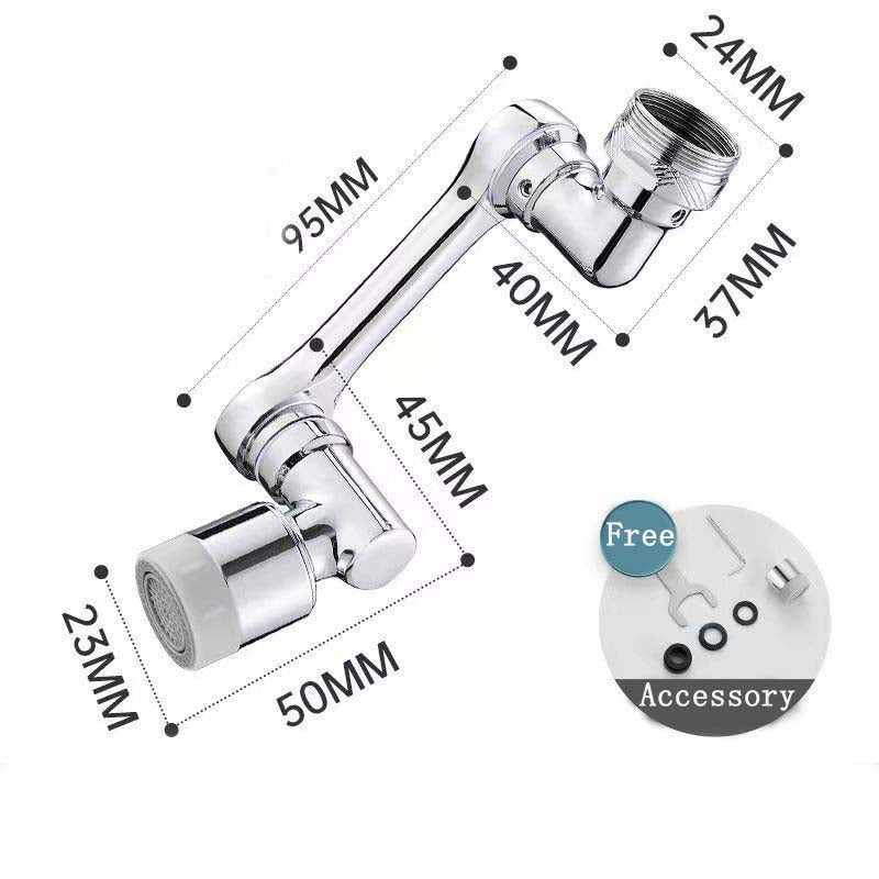 Faucet Splash Proof Mechanical Arm Rotatable 1080 Tap