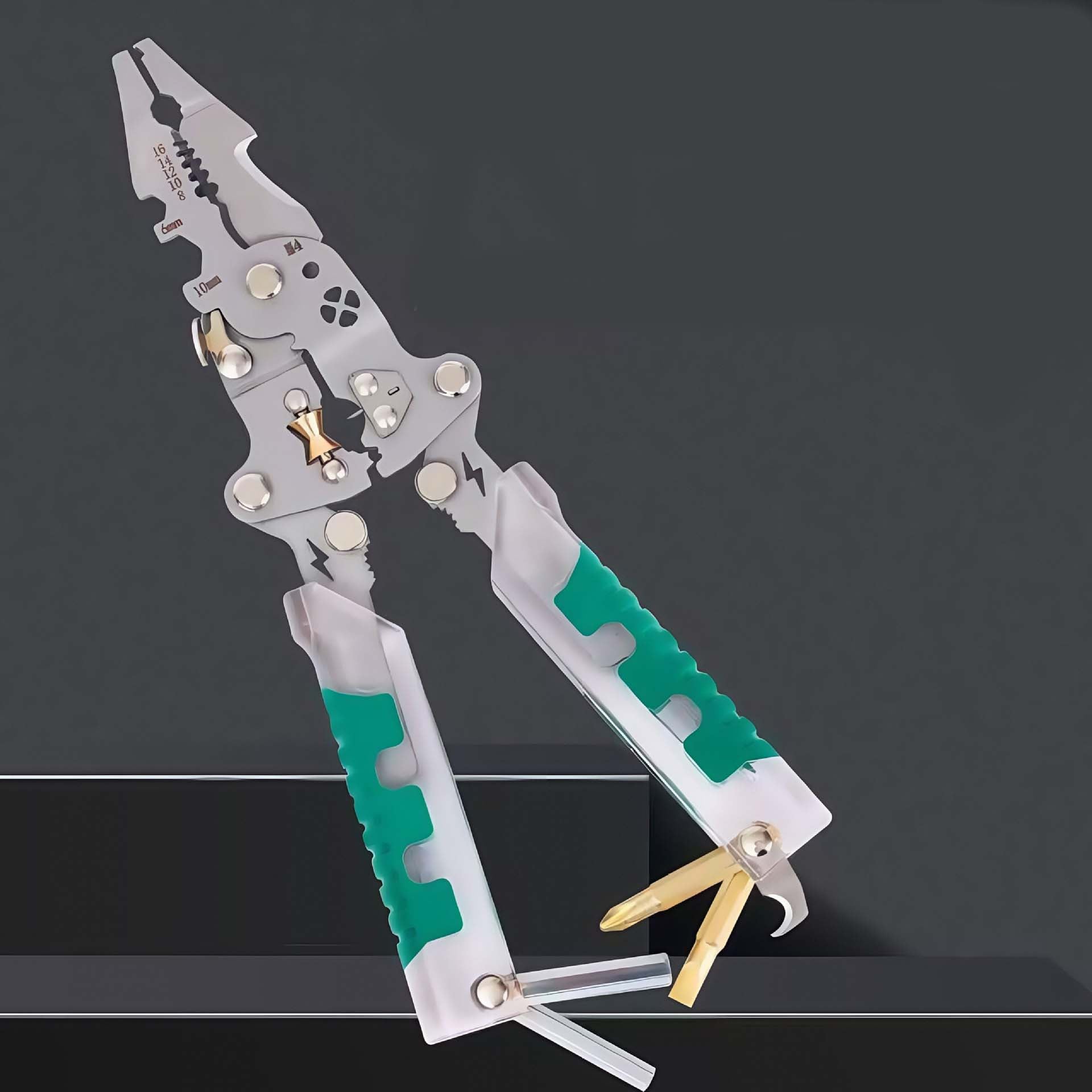 Folding Multi-Functional Electrician's Screwdriver Wire Stripper New Model Multi-Purpose Industrial Grade Needle-Nose Pliers Tool