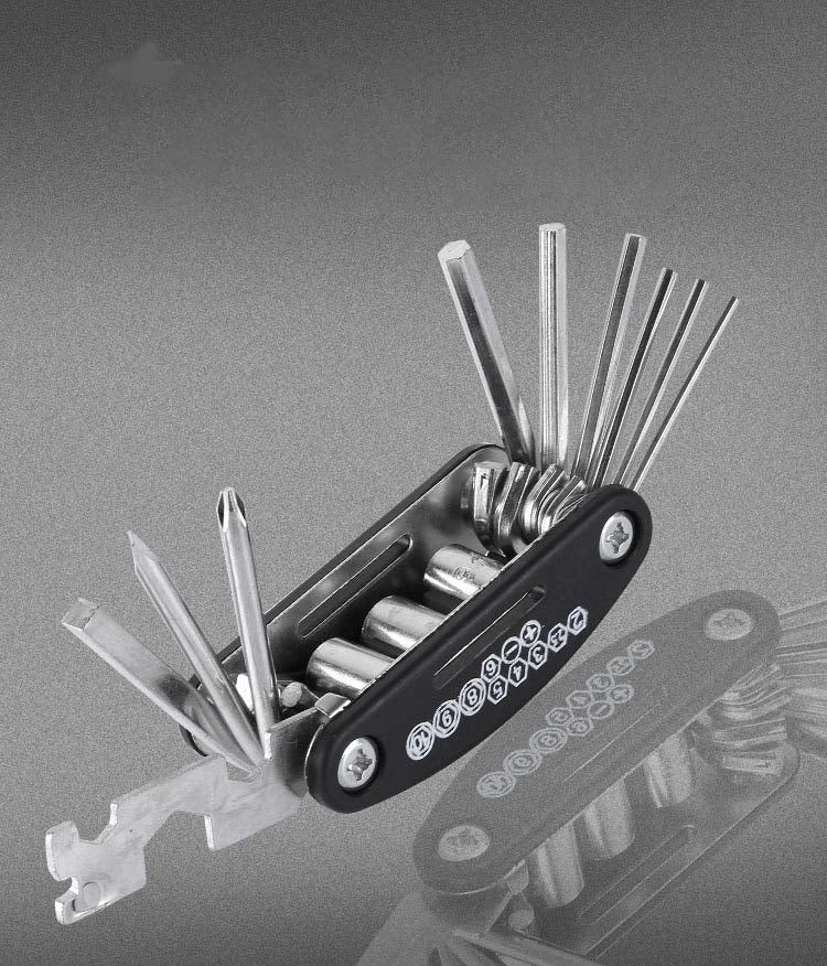 Bicycle Repair Tools Maintenance Set Patch Kit Multi-Functional Folding Bike Repair Tool Wrench Set