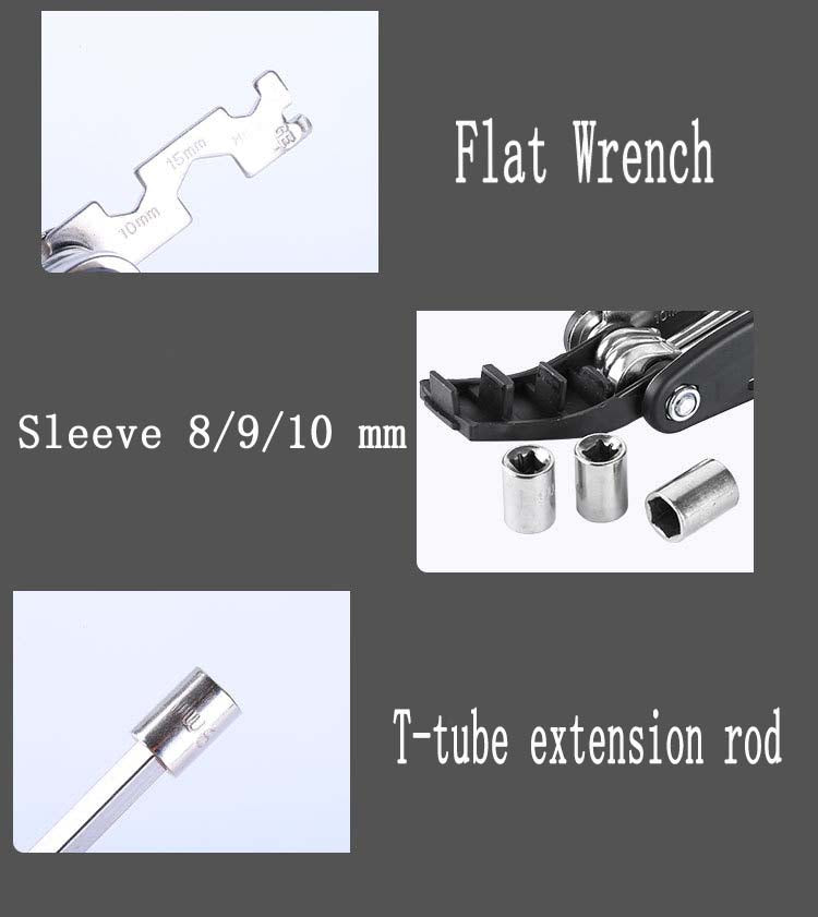 Bicycle Repair Tools Maintenance Set Patch Kit Multi-Functional Folding Bike Repair Tool Wrench Set