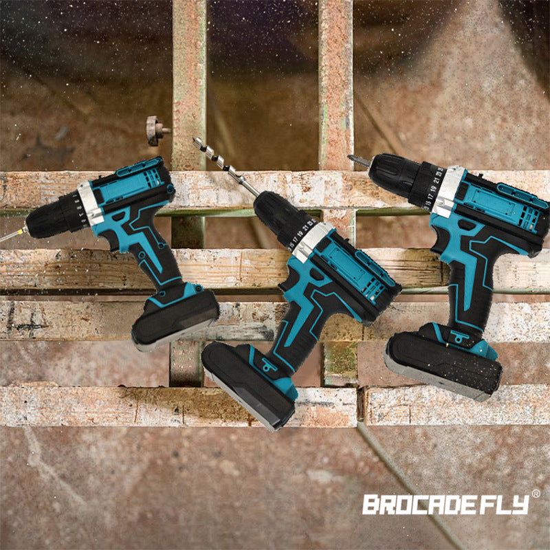 21V multifunctional lithium electric drill set, foreign trade rechargeable hand drill, household impact drill, pistol drill