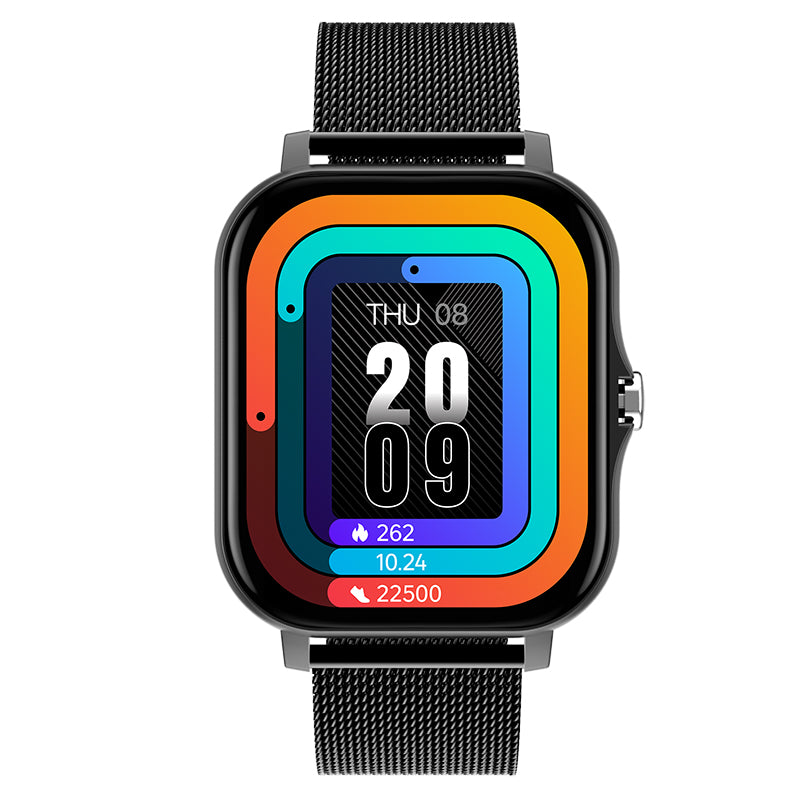 Touch Screen Smart Watch OLIKA Sports Waterproof Multifunctional Heart Rate Detection Dynamic Bluetooth Call Watch BLACK STEEL