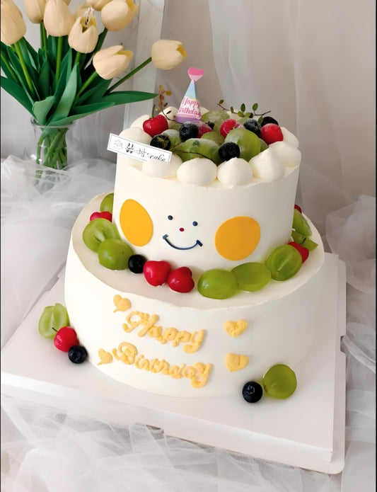 Double Layered Fruit and Animal Milk Cake