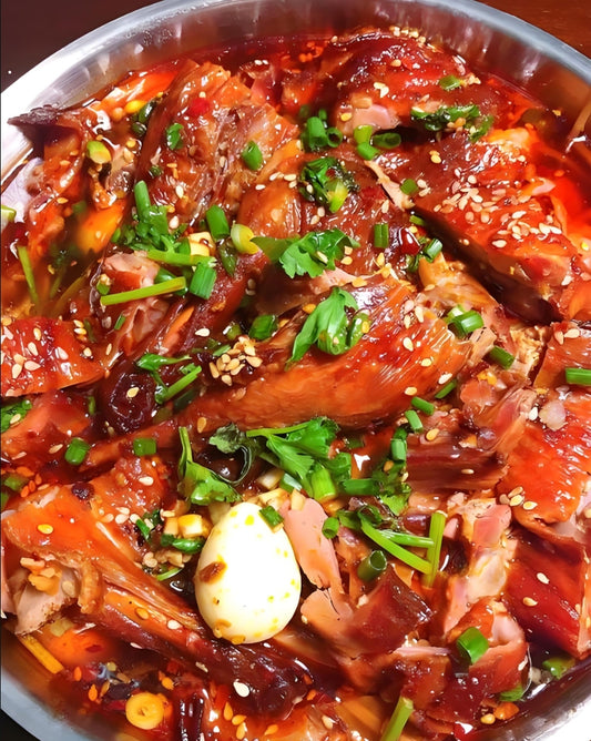 Half pound roasted duck set meal {random side dishes}+1 box of rice+1 box of beverage