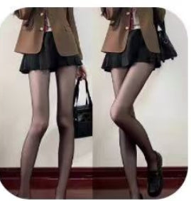 Black stockings women's spring and autumn ultra-thin sexy jumpsuit black silk anti drop gear white silk pure desire beautiful skin socks jk Gift