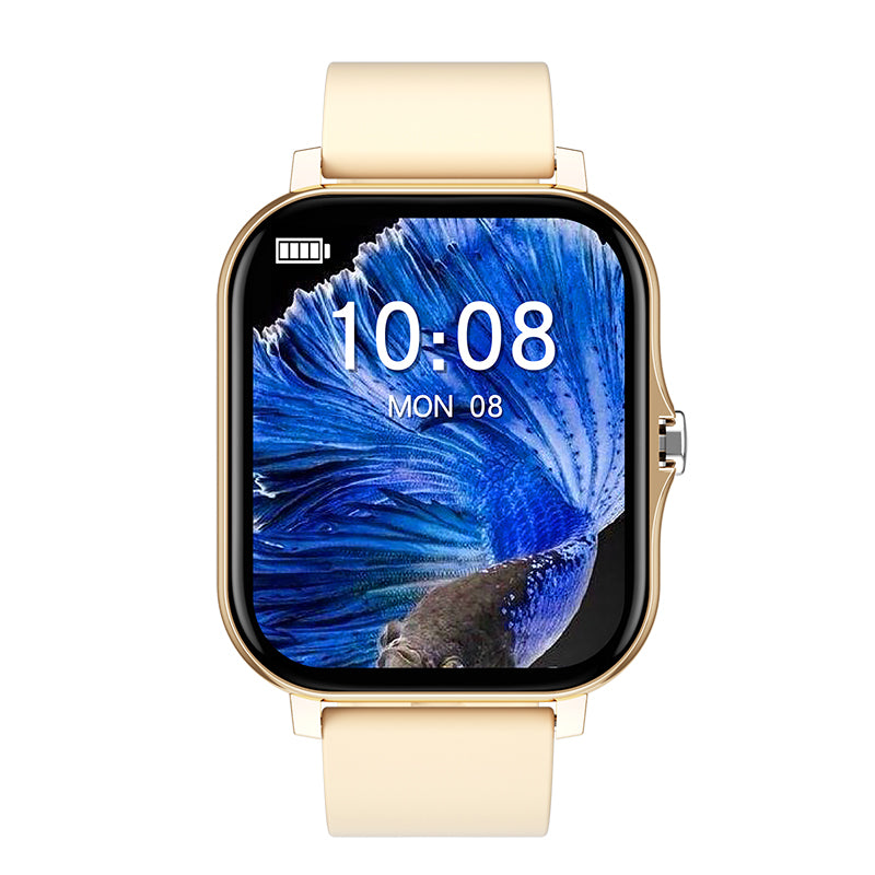 Touch Screen Smart Watch OLIKA Sports Waterproof Multifunctional Heart Rate Detection Dynamic Bluetooth Call Watch GOLDEN