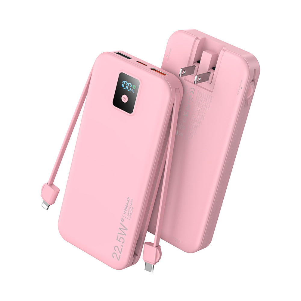 Private UL2056/PSE certification comes with AC plug, power bank, fast charging, and large capacity with cable Pink