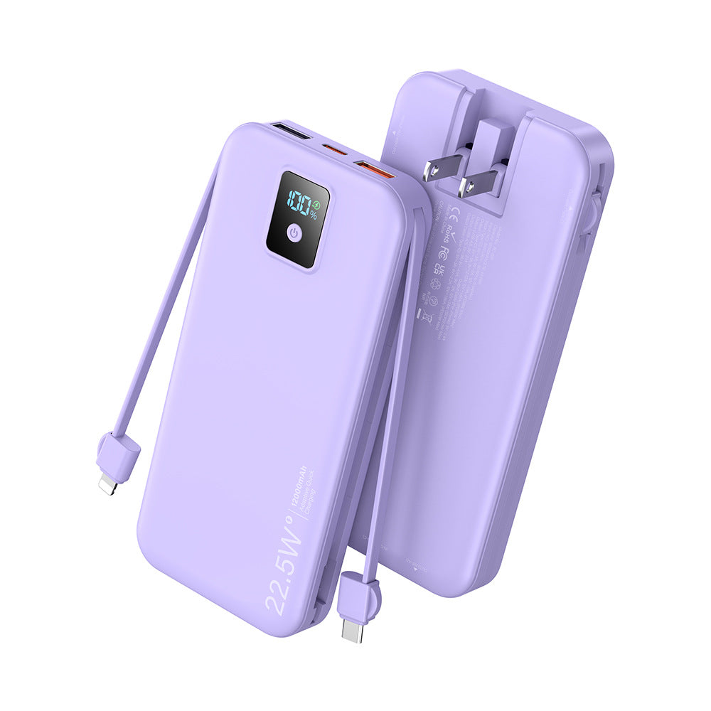 Private UL2056/PSE certification comes with AC plug, power bank, fast charging, and large capacity with cable Purple