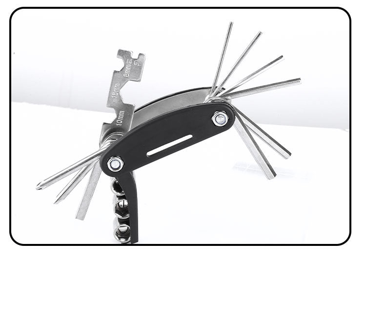 Bicycle Repair Tools Maintenance Set Patch Kit Multi-Functional Folding Bike Repair Tool Wrench Set
