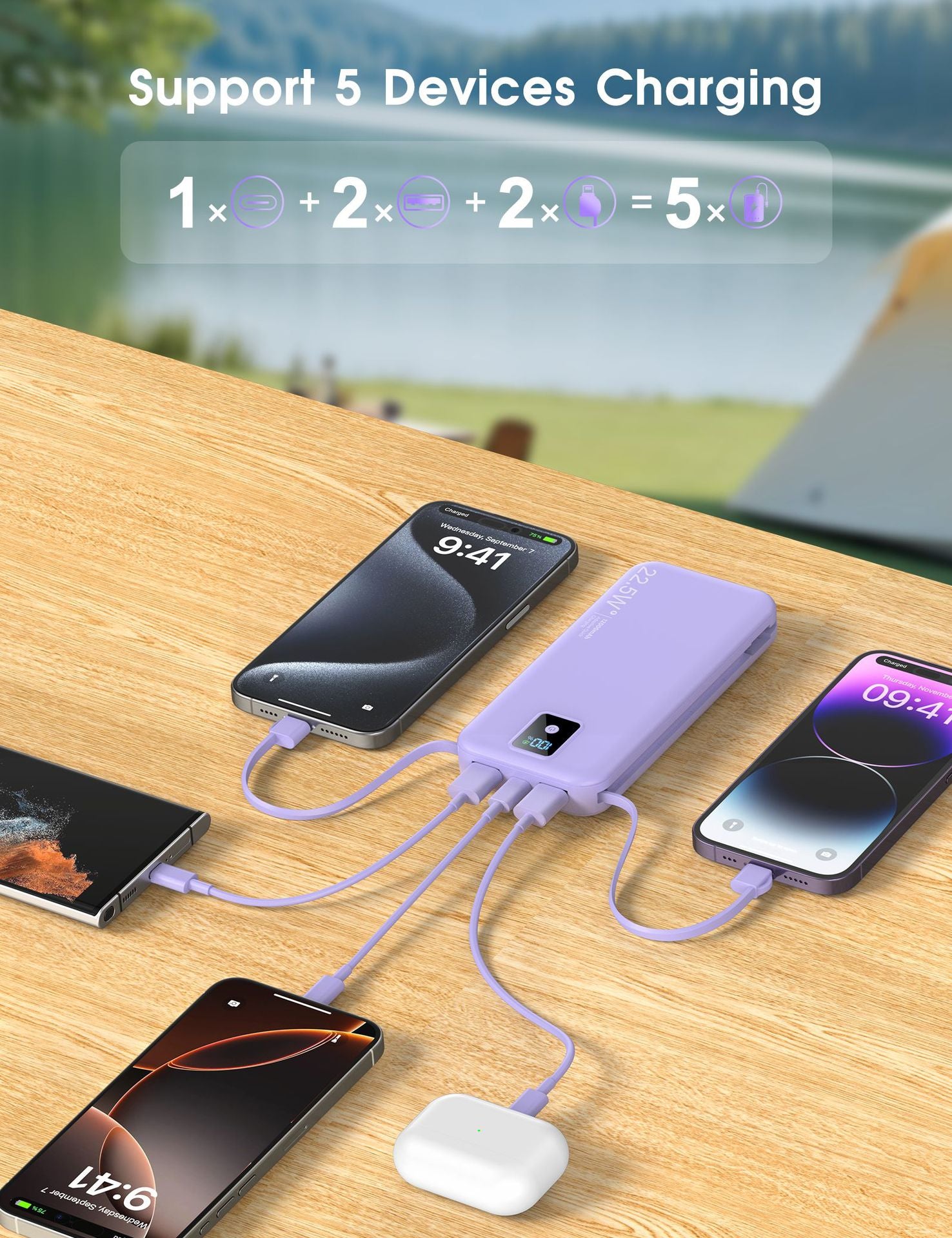 Private UL2056/PSE certification comes with AC plug, power bank, fast charging, and large capacity with cable